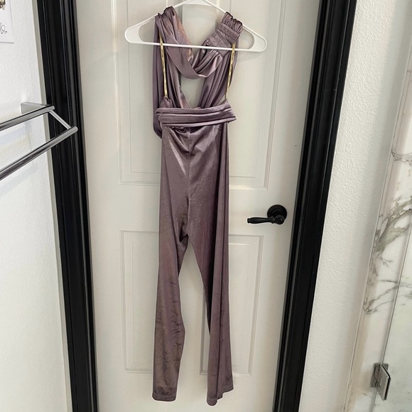 Bronx and Banco NWT Lilac Velvet Jumpsuit size XS - Picture 8 of 12